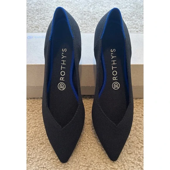 NWT Rothy’s The Point Black Solid Flats - Picture 2 of 14